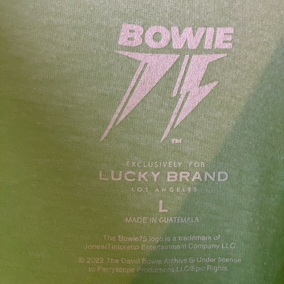 NWT Lucky Brand Bowie Logo Tee Paradise Green Large - Picture 8 of 8